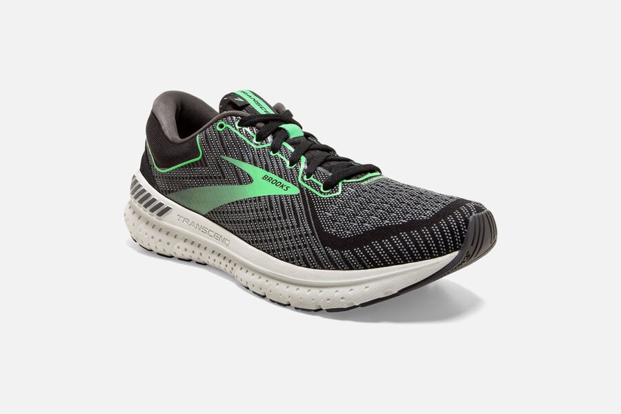 Brooks Running Shoes - Transcend 7 Road Womens - Black/Green - ZTB-605892